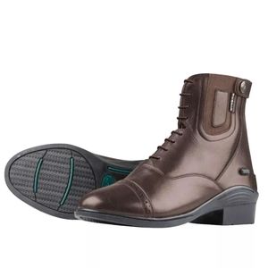 DUBLIN Evolution Leather Lace Front Back Zip Paddock Boots NIB $127 Sz 7.5 Brown